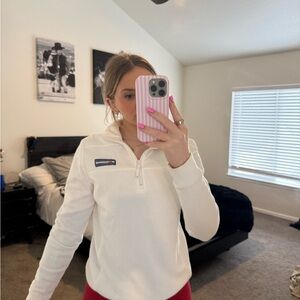 Vineyard Vines Cream Quarter-Zip Sweatshirt
